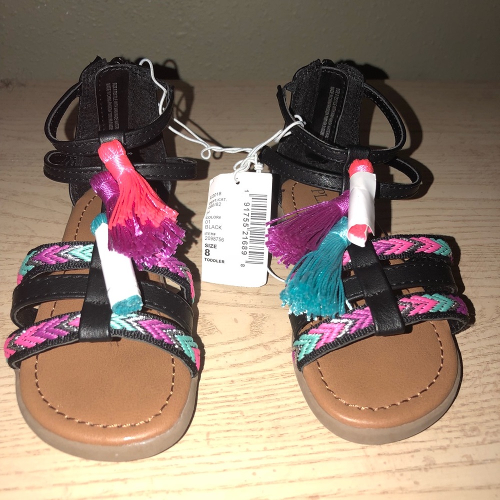 Toddler Girls Embroidered Tassel Zahara Sandal